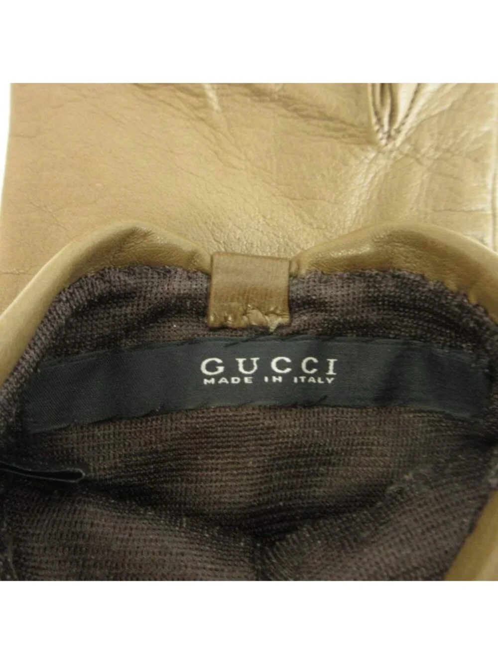 Gucci Gloves Sheep Leather Lambskin Ribbon Interlocking G Heart Charm 7 Brown